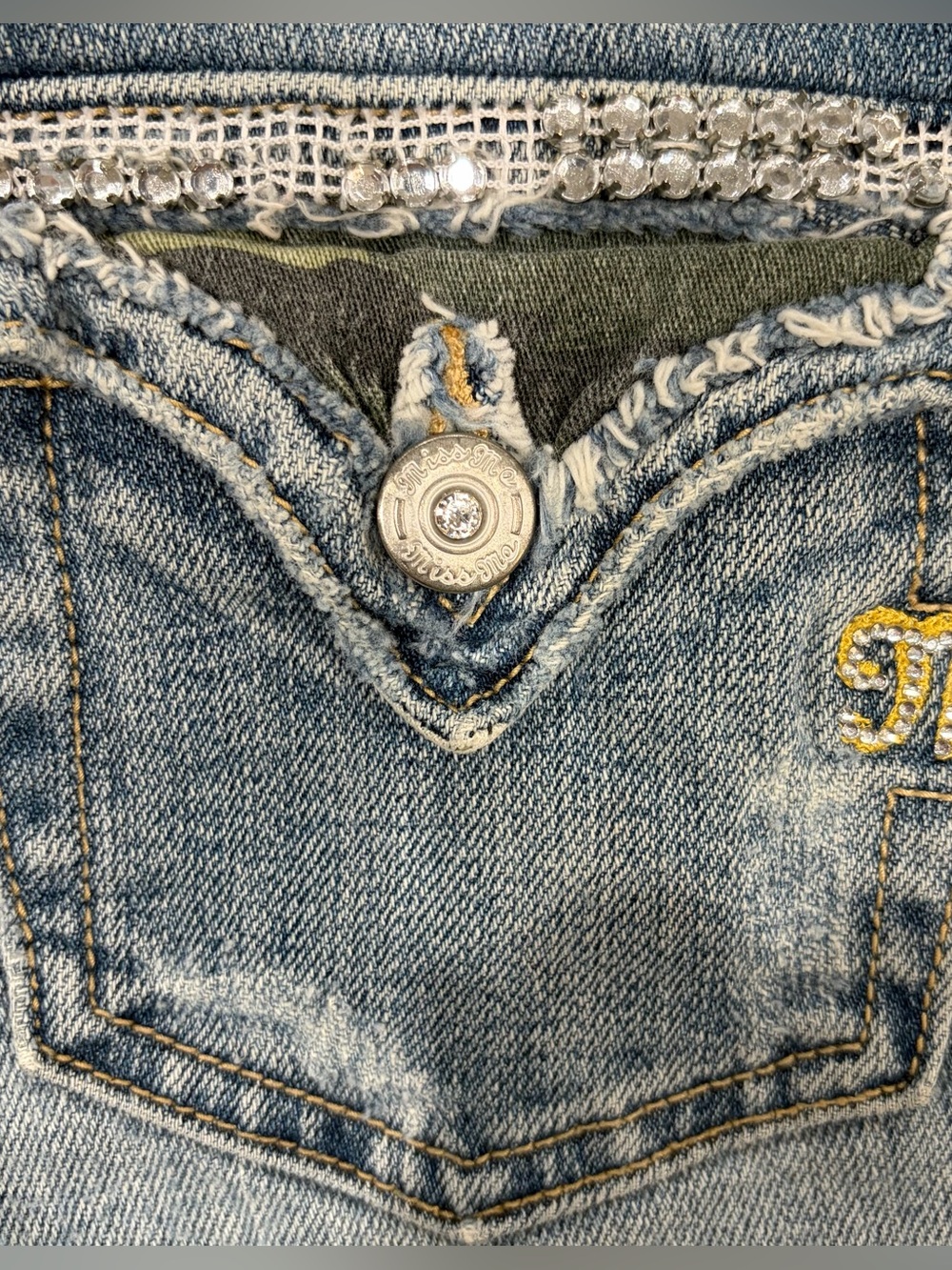 Miss Me Special Edition Jp4221bs Camouflage Rhinestone Bling Bootcut Size 26 - Picture 3 of 9
